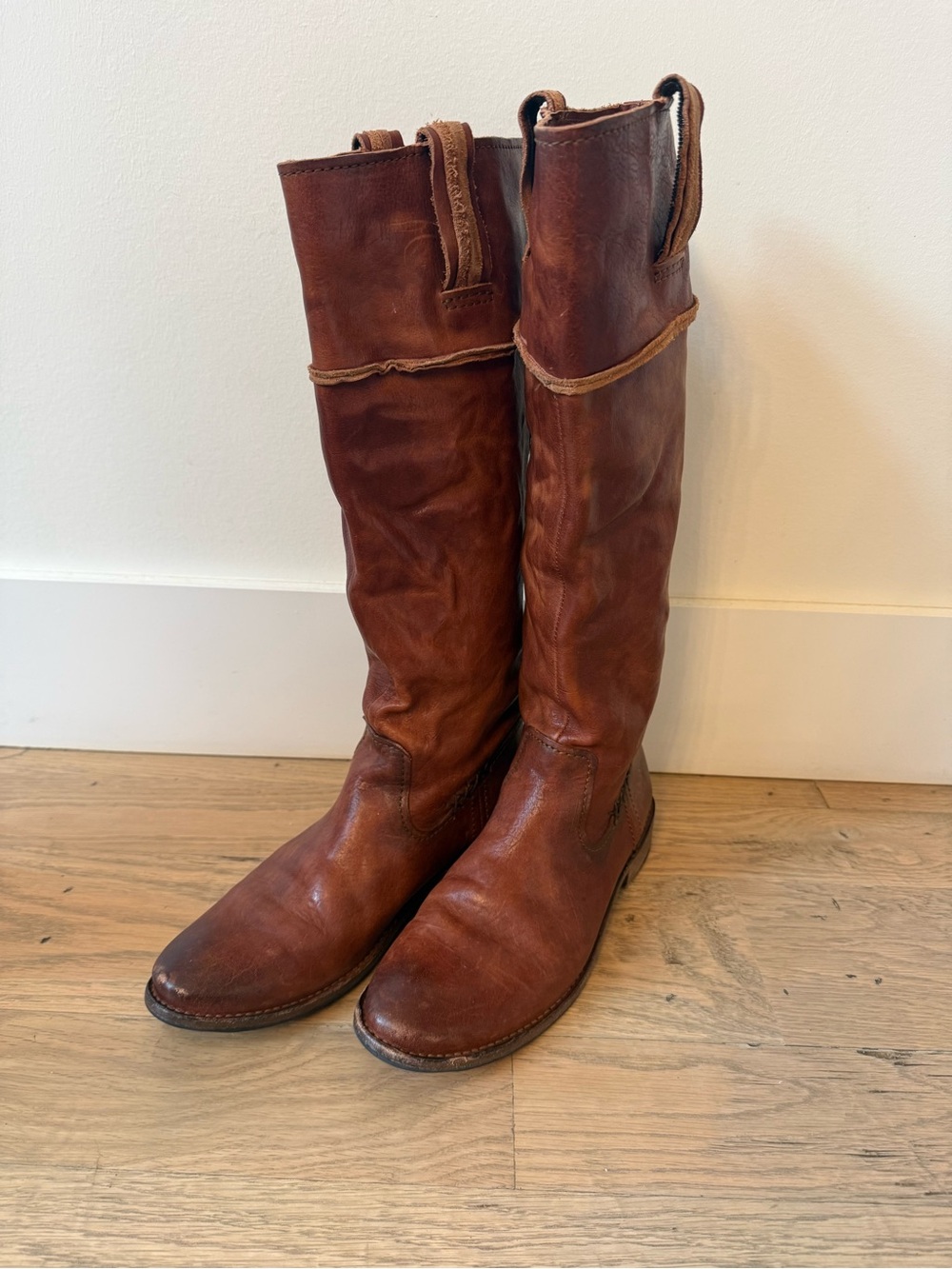 Frye Women's Brown Leather Tall Pull-On Boots